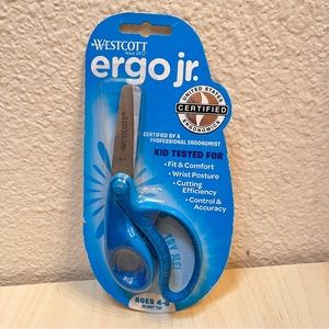 Scissors Westcott Ergo jr. Ergonomic Blues. Ages 4 + up. NWT New